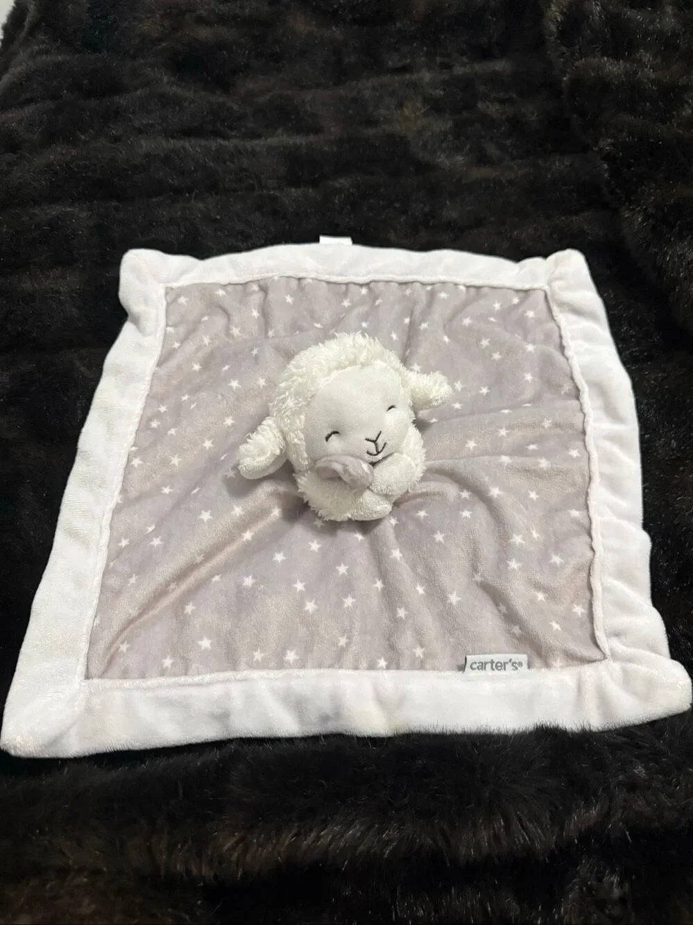 Carter's Lovey Lamb Sheep Plush Baby Security Blanket Stars Shower Gift 2016
